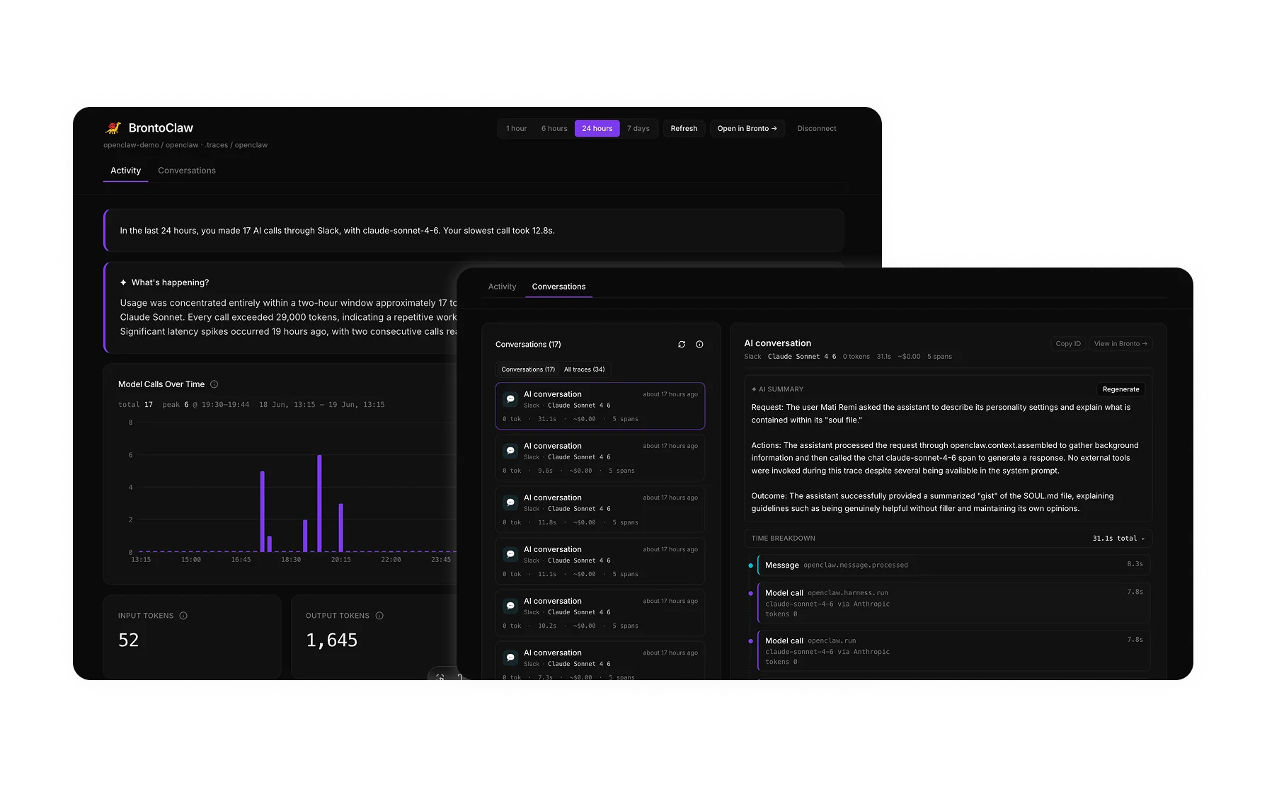 BrontoClaw dashboard screenshot